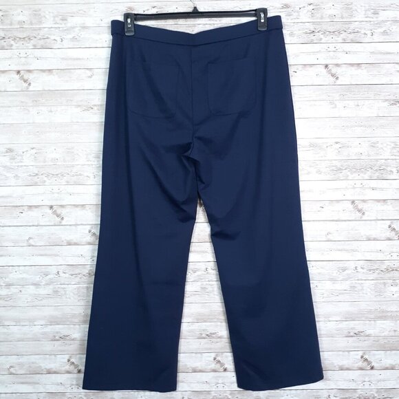 Isaac Mizrahi Elements Womens Stretch Knit Pants 1X Pull On Navy NWOT 886 - Picture 2 of 4